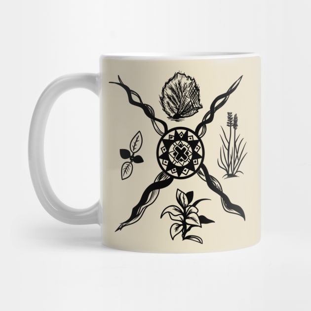 Native American Sacred Plant Black by Eyanosa